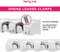 Broom Holder Wall Mount, Mop and Broom Organizer – Wall Mounted Broom Rack & Mop Rack, Rack for Brooms and Mops | Broom Hanger Wall Mount with 5 Slots & 6 Hooks, Kitchen Garage Laundry Garden (White)