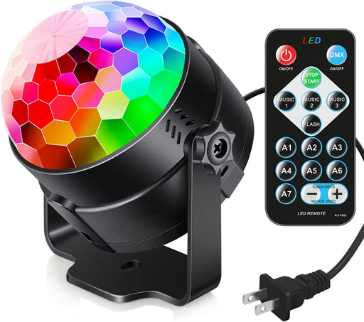 Sound Activated Party Lights with Remote DJ Lighting, Disco Ball Strobe Stage Light for Home Room Dance Parties Birthday