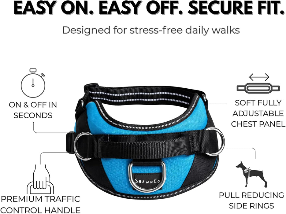 Essential Dog Harness, No-Pull Pet Vest (Oceanic Blue,S)