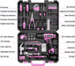 Drill Set, 149-Piece Home Tool Set with 12V Pink Cordless Drill, Tool Box, Hand Tool Kits for Women & Men and DIY Enthus