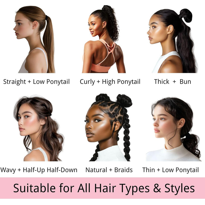 120PCS Black Hair Ties for Thick Hair – Seamless No Damage Elastic Ponytail Holders, Black Hair Band,Bulk Nylon Hair Ela