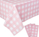 3 Packs Pink Gingham Tablecloth Pink and White Checkered Tablecloths 54 x 108 Inches Disposable Plastic Gingham Tablecov