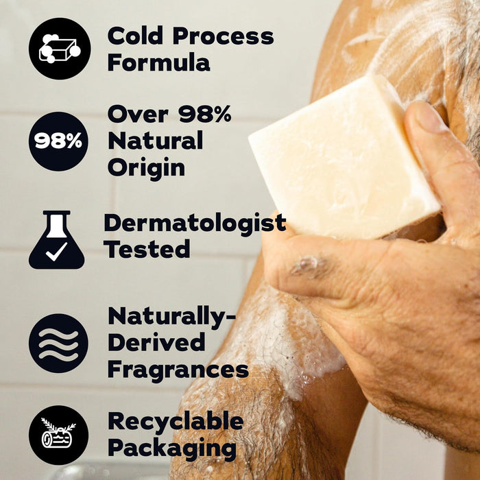 Natural Men’s Bar Soap, Body Soap Bar (5oz, 3-Pack)