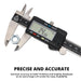 01407A Electronic Digital Caliper Measuring Tool, 0-6 Inches Stainless Steel Construction with Large LCD Screen Quick Ch