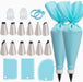 Reusable Piping Bags and Tips Set, 21-Piece Cake and Cupcake Decorating Kit