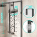 Towel Racks for Bathroom Storage - 6 Tier Over The Door & Wall Mount Rolled Towel Storage Organizer Holder with Metal Shelf Basket for Small Bathroom, Camper, Rv - Black, Patented