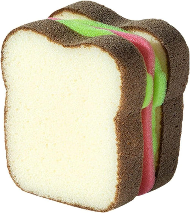 1Pc Multifunction Scrub Sponges, Toast Shape Dish-Washing, Magical Deep Cleaning Thickened Scrubber, Cute Sandwich Sponge, Pots Dishes Gadget Accessories for Household Kitchen