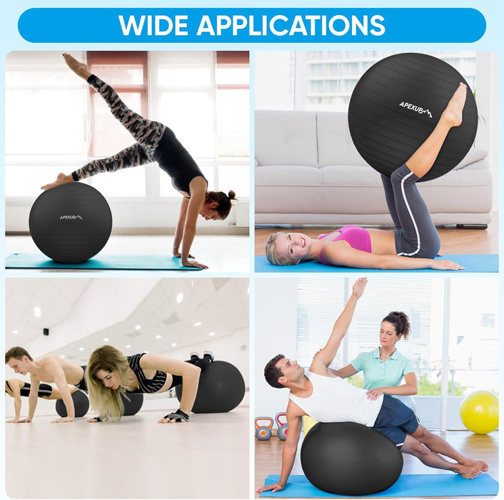 Yoga Ball, 660 lbs Anti-Burst Exercise Ball with Pump, 5 Sizes