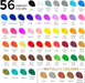 Acrylic Paint Set, 56 Colors x 2 oz, Non-Toxic Matte Paint