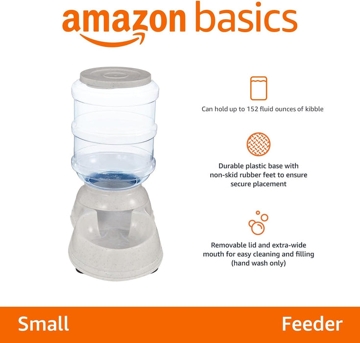 Gravity Pet Food Feeder for Dogs and Cats, Easy to Clean, Easy to Fill, Removable Lid, 152fl.oz Capacity, Small