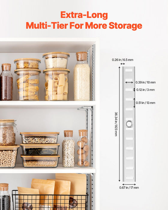 Six-Pack Adjustable Steel Shelf Tracks