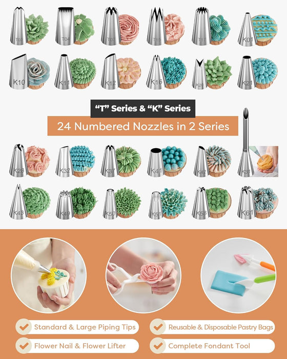 700 Cake Decorating Kit Baking Supplies Tools for Beginners & Pros