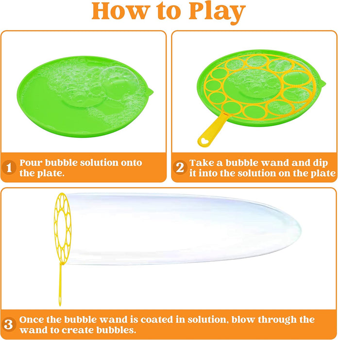 Big Bubble Wands Set Bulk for Kids Summer Outdoor Toy Game Activity Party Favors, 18 Pcs Giant Bubble Maker with Tray, 1