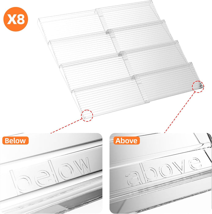 Clear Spice Drawer Organizer, 4 Tier- 2 Set (8 Packs)
