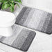 Micorfiber Bathroom Rug Set 2 Piece, Soft Absorbent Bath Mats, Grey