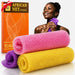 3 Pack African Net Sponge, African Exfoliating Net Bath Sponge Long Net Bath Sponge Exfoliating Shower Body Scrubber Back Scrubber Skin Smoother,Great for Daily Use (Pink,Yellow,Purple)