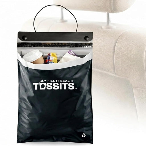 Hanging Car Trash & Garbage Bags, Disposable, Black 7 Count