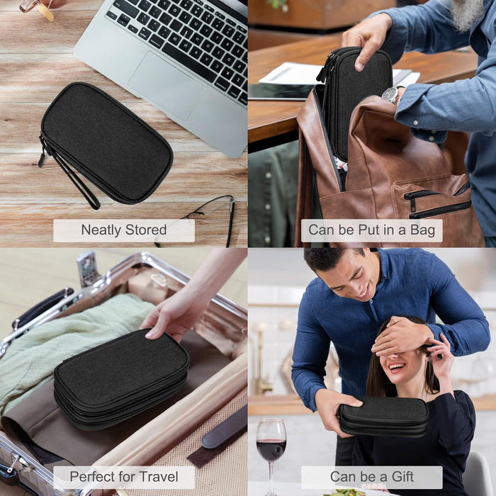 Electronic Organizer, Travel Tech Pouch Bag, Cable Organizer Black