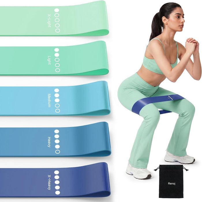 Resistance Bands for Working Out, 5-Pack Elastic Loop Exercise Bands for Strength Training Stretching, Home Gym Equipmen