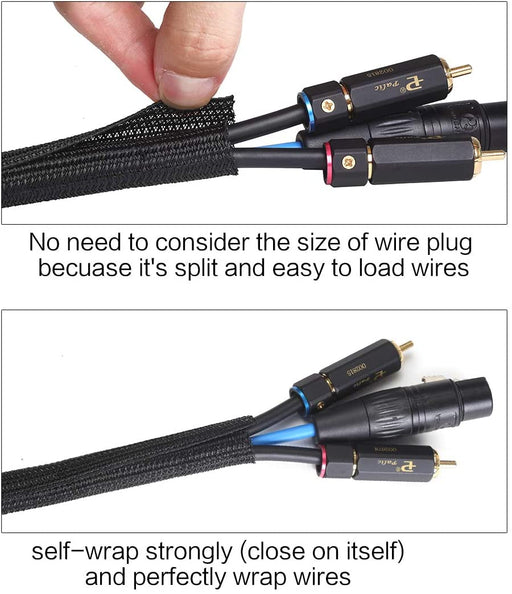 10ft - 1/2 inch Cord Protector Wire Loom Tubing Cable Sleeve Split Sleeving For USB Cable Power Cord Audio Video Cable –