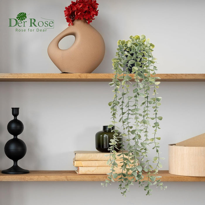 24" Fake Hanging Eucalyptus Plant for Bathroom Wall Art Decor