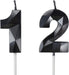 Number 12 Candles,12th Birthday Candles,Black Happy Birthday Candle for Cake,3D Design Cake Topper Decorations for Boy M