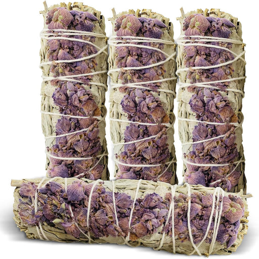 Lavender with White Sage -  Sage Incense Sticks for Cleansing Negative Energy, Sage Sticks for House Cleansing - Lavender with White Sage Smudge Sticks Pack of 4