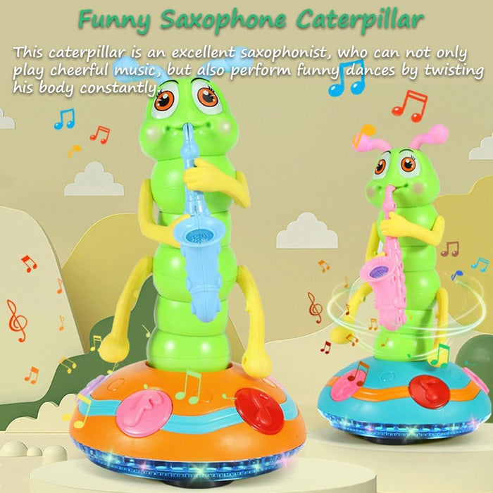 Dancing Caterpillar Saxophone Musical Toy with Music and Lights for Boys and Girls