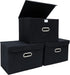 Fabric Storage Cube Bins Foldable Organizer Container Collapsible Basket with Lids and Metal Handles, for Home, Bedroom,