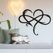 Infinity Heart Wall Decor, Unique Infinity Heart Metal Art Wall Decor Love Sign Steel Wall Plaques Bedroom Ornaments for