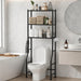 3-Tier Over Toilet Storage, Anti-Tilt, 64" H, Black