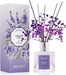 Reed Diffuser Set,3.38 fl oz (100 ml) - Lavender Field Oil Diffusers with 8 Reed Sticks, Home Fragrance Reed Diffuser for Bathroom Shelf Decor