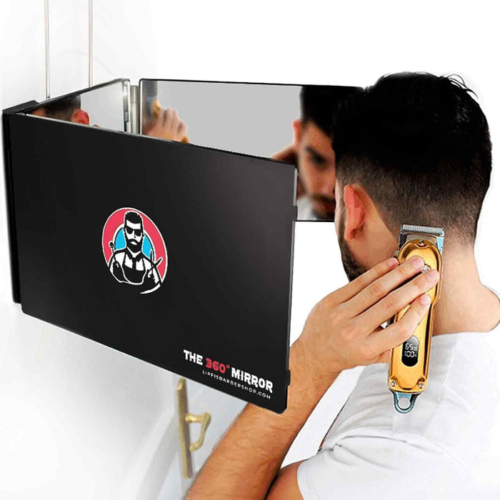 The 360 Mirror Trifold Barber 3 Way Mirror for Self Hair Cutting System