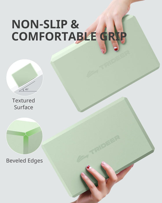 Yoga Blocks 2 Pack with Supportive Non-Slip Foam for Yoga Pilate Stretching