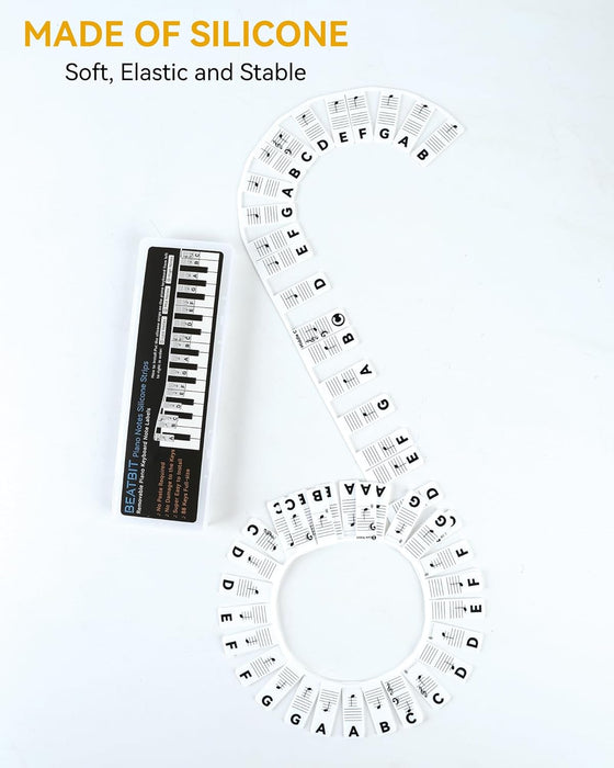 Piano Note Guide for Beginners, Removable, Black
