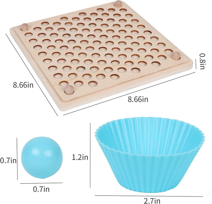 Wooden Color-Sorting Peg Board Toy