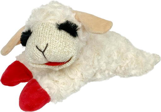 Lamb Chop Dog Plush Toy 10", Cream, 5 Squeakers