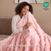 Faux Rabbit Fur Throw for Couch - Blush Pink Bubble Blanket 50"x60"