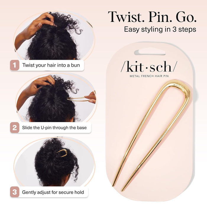 French Hair Pins for Women | Secure Hold All Day - Gold, 1pc