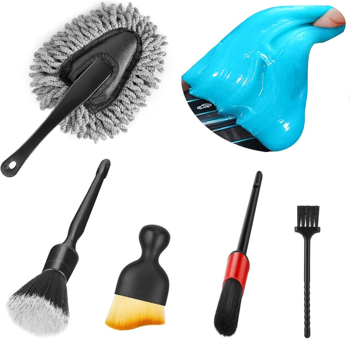 Car Interior Duster Detail Brush Cleaning Gel Kit, Dust Remover