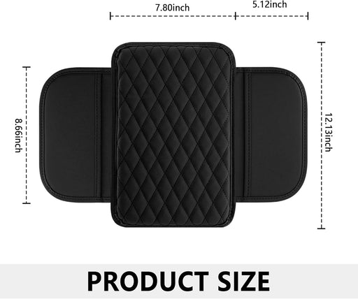Upgraded Car Center Console Cover,Microfiber Leather Car Armrest Cover Cushion with 2 Storage Bags,Universal Car Armrest