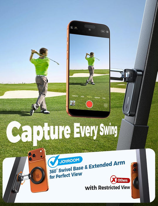 Dual-Sided Magnetic Golf Cart Phone Holder ,360° Rotatable Golf Accessories