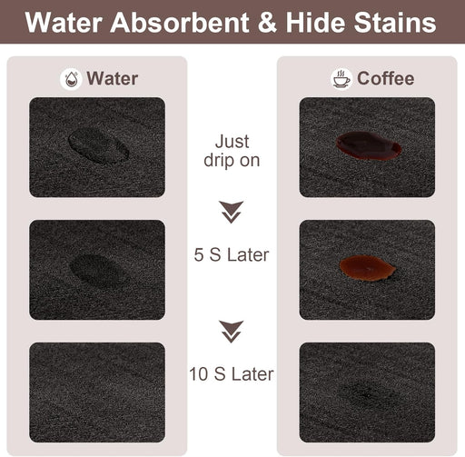 Fashion Coffee Mat, Dish Drying Mat 12" x 20" Black