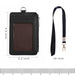Black ID badge holder and lanyard with dimensions