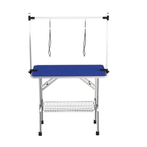 Blue 36-Inch Folding Pet Grooming Table