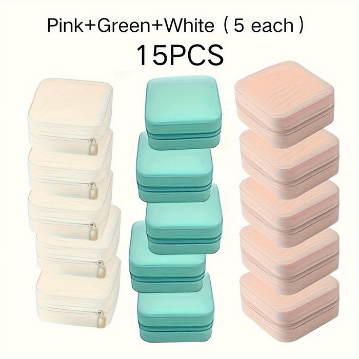 15 Jewelry Organizers: Five Each in Pink, Green and White