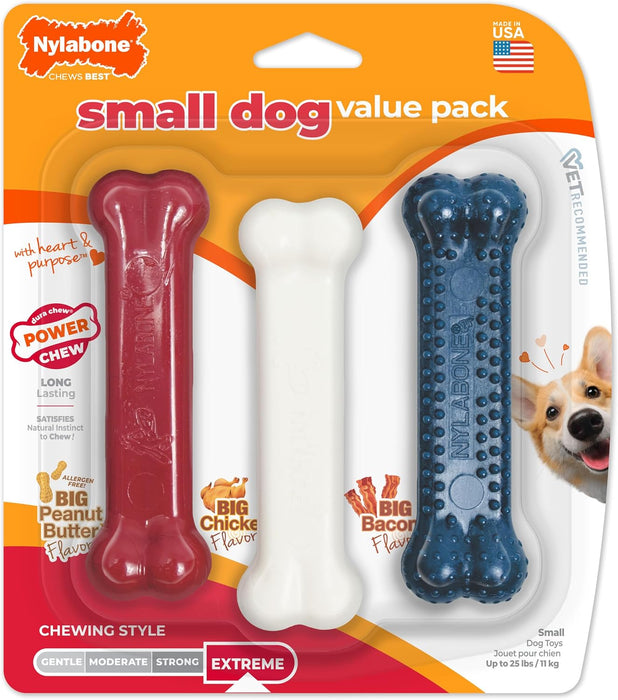 Power Chew Original Bone Dog Chew Toys, Small, 3 Count