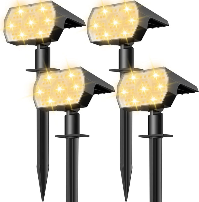 Solar Lights Outdoor Waterproof - 4 Pack (Warm White)