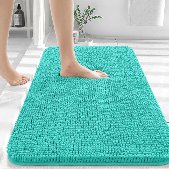 Bathroom Rugs 30X20, Extra Soft Absorbent Chenille Bath Rugs, Rubber Backing Quick Dry, Machine Washable Bath Mats for Bathroom Floor, Tub and Shower, Home Decor Accessories, Grey