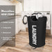 90L Large Laundry Basket Bag, Collapsible Tall Hamper, Black